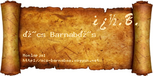 Ács Barnabás névjegykártya