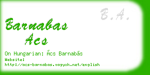 barnabas acs business card